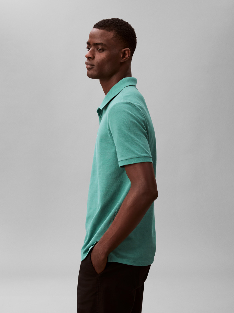 Green Cotton Piqué Polo Shirt  Men