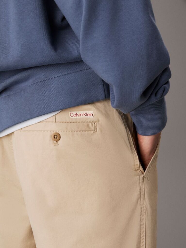 Beige Soft Twill Chino Shorts  Men