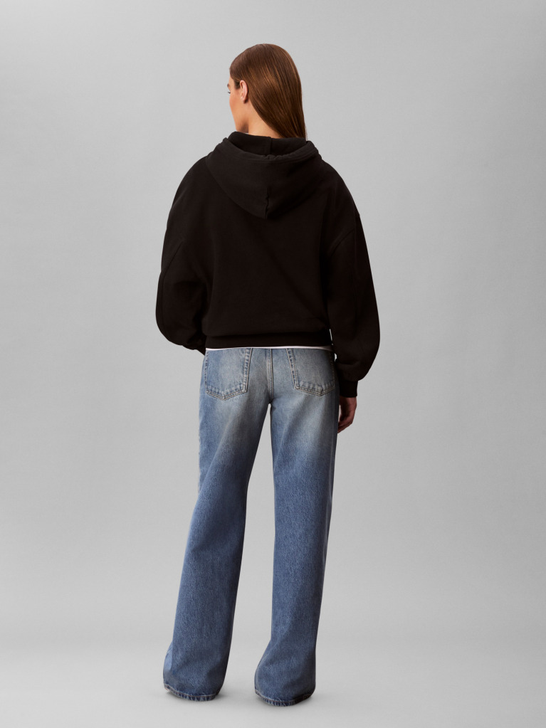 Black Terry Cotton Sweatshirt  Women