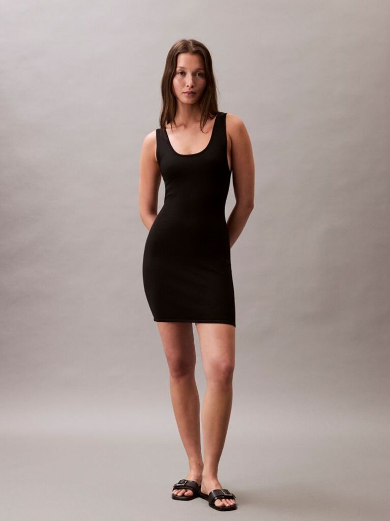 Black Cross Back Mini Dress  Women
