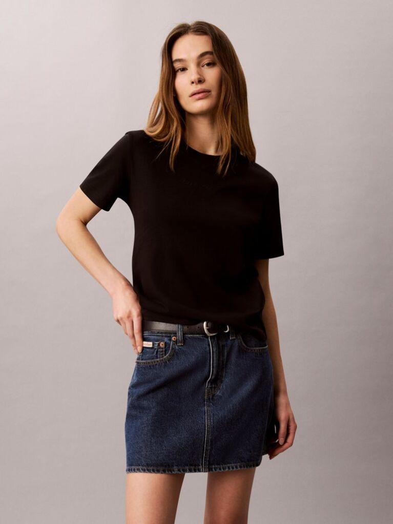 Negru Tricou Cu Maneca Scurta  Femei