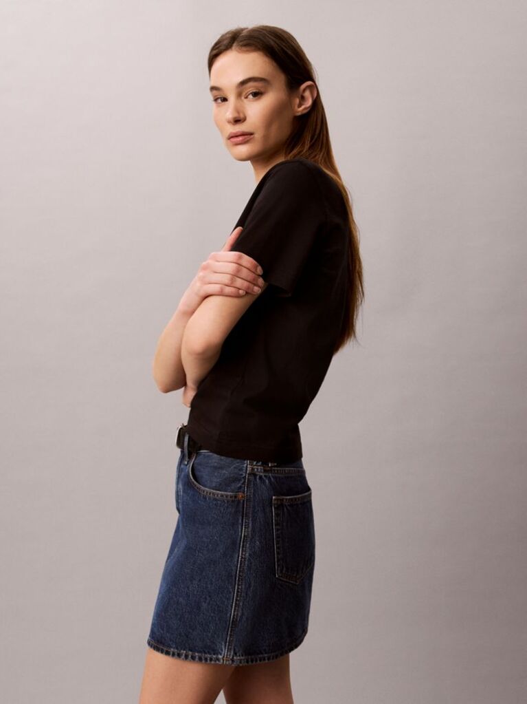 Negru Tricou Cu Maneca Scurta  Femei