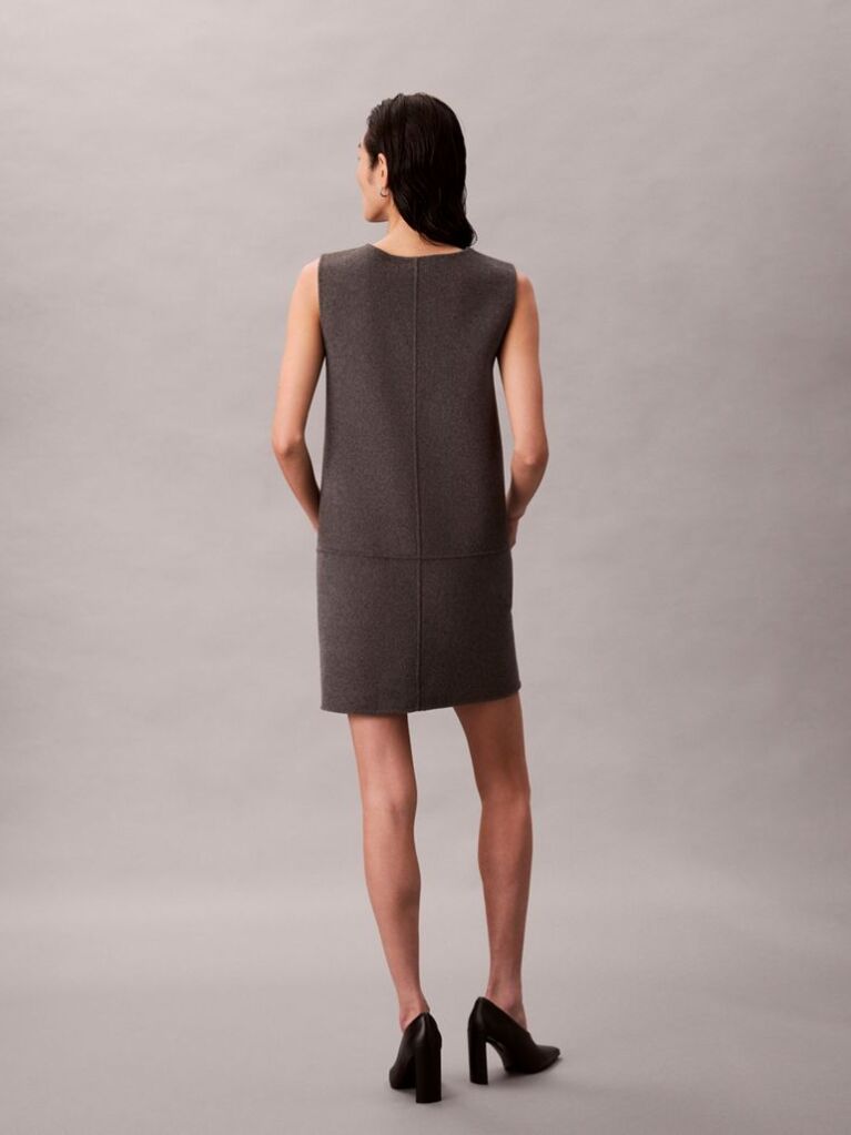 Gri Rochie Reversibila Din Lana  Femei