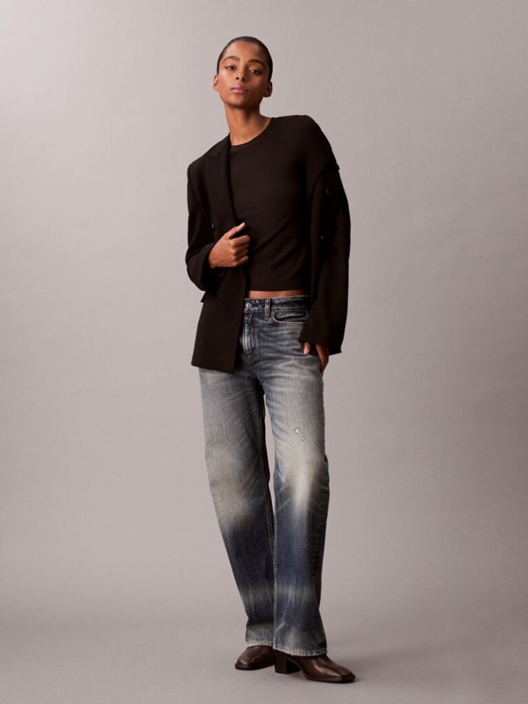 Negru Tricou Slim Din Modal Reiat  Femei