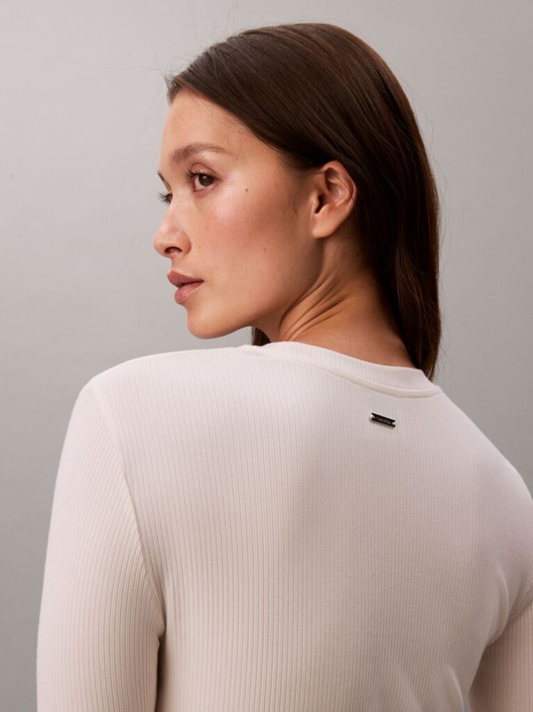Alb Tricou Slim Din Modal Reiat  Femei