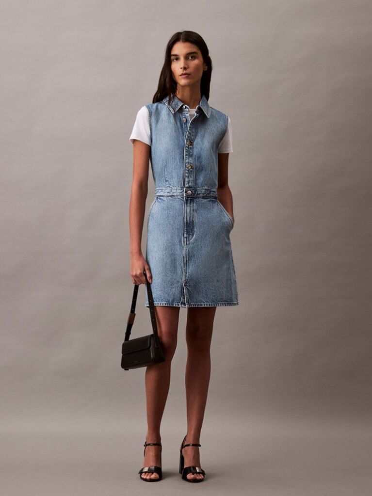 Denim Rochie Mini Denim Fara Maneci  Femei