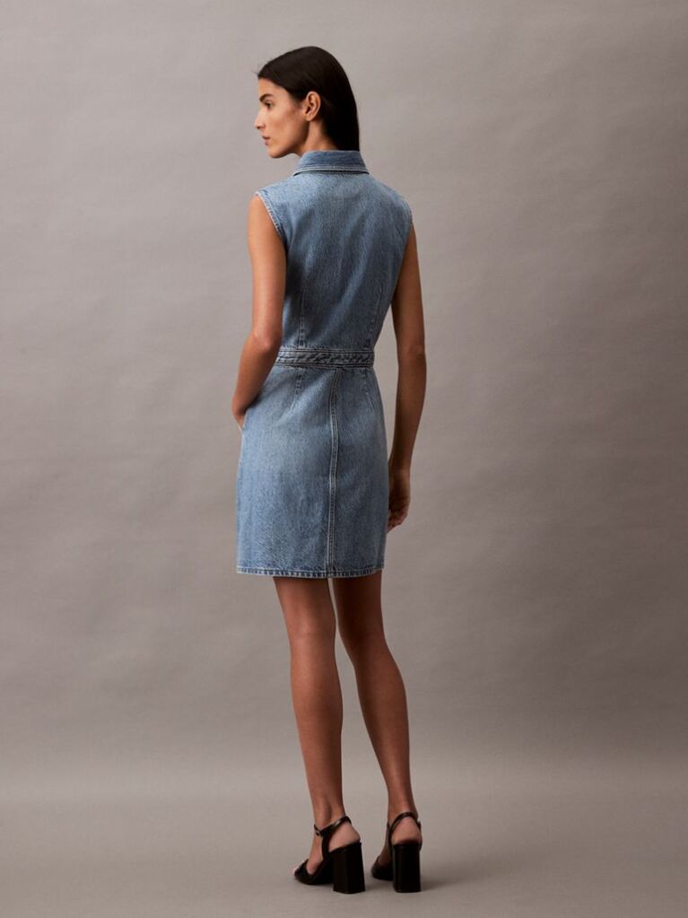 Denim Rochie Mini Denim Fara Maneci  Femei