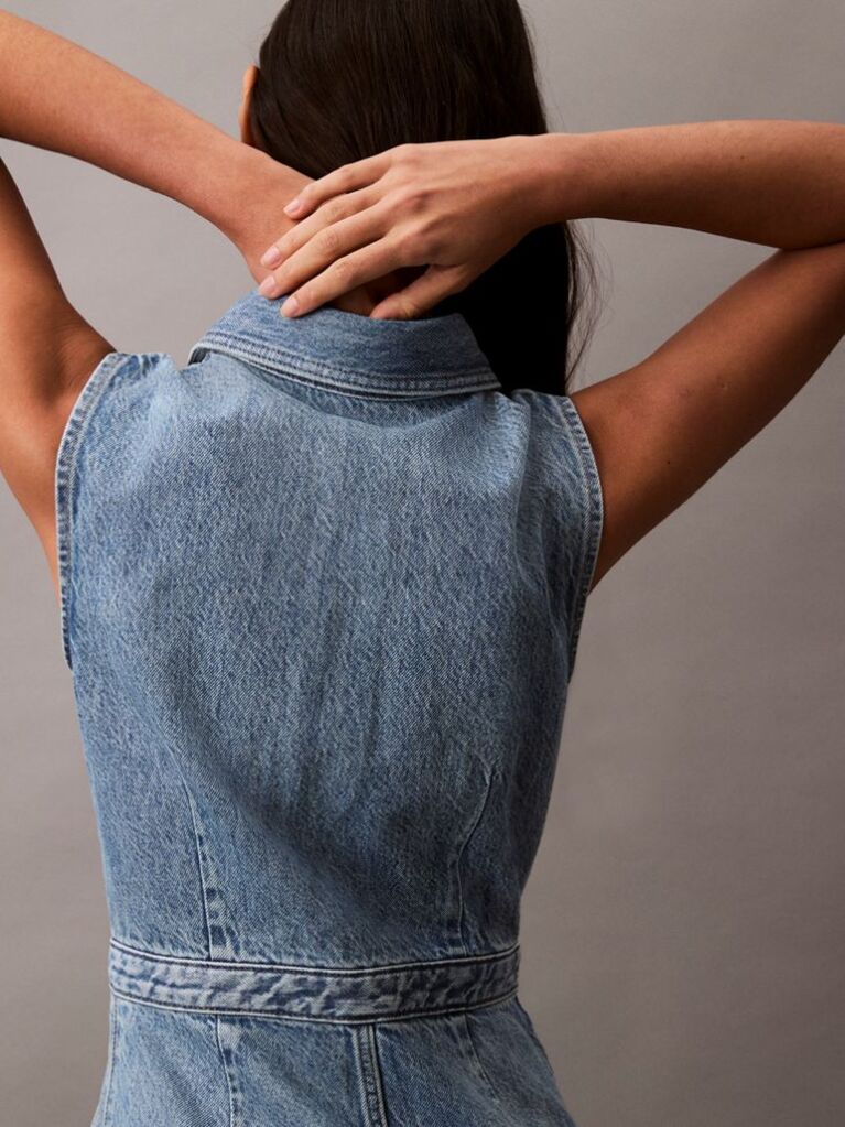 Denim Rochie Mini Denim Fara Maneci  Femei