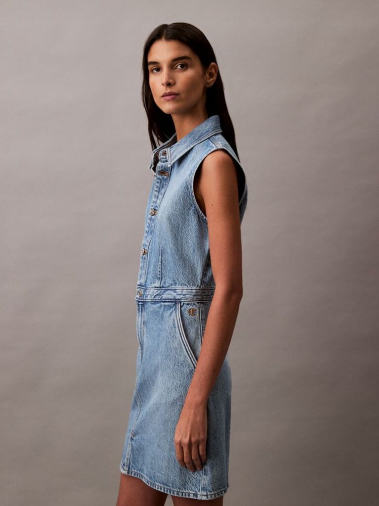 Denim Rochie Mini Denim Fara Maneci  Femei