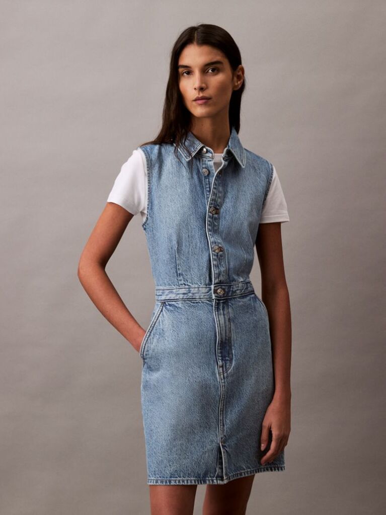 Denim Rochie Mini Denim Fara Maneci  Femei