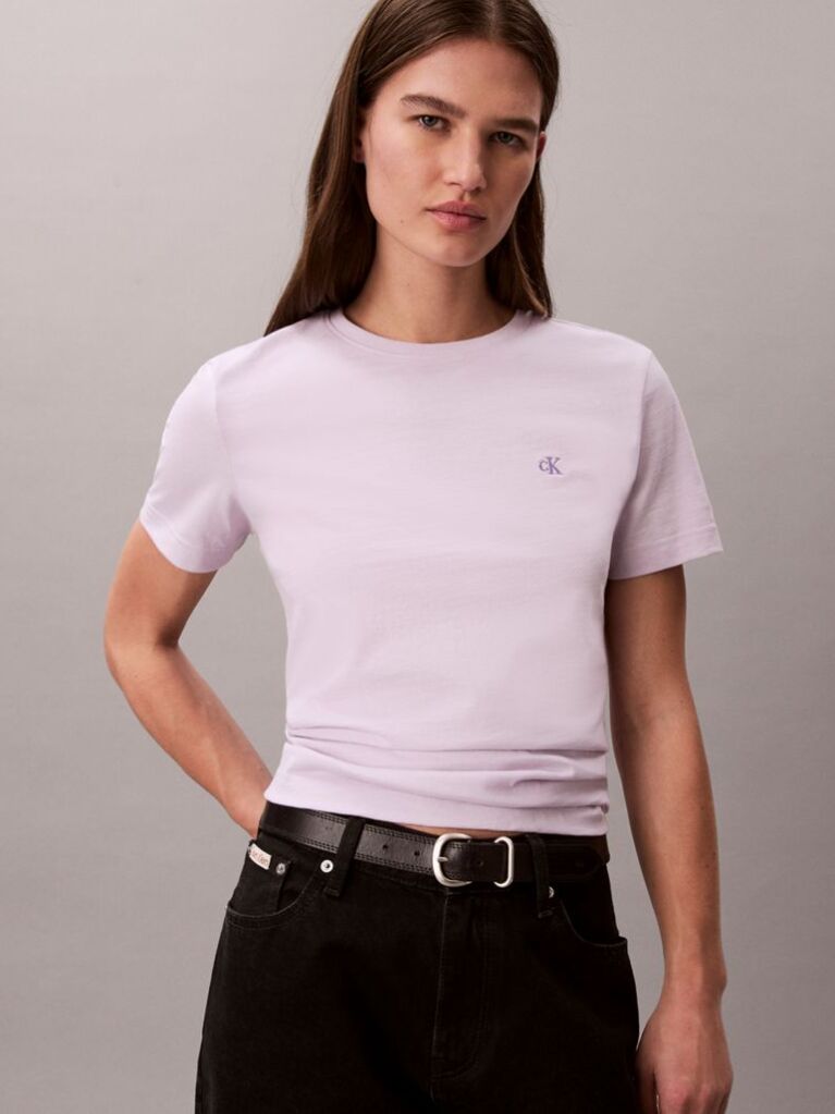 Mov Tricou Cu Monograma  Femei