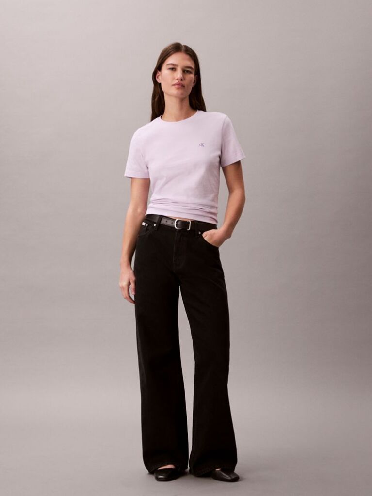 Mov Tricou Cu Monograma  Femei
