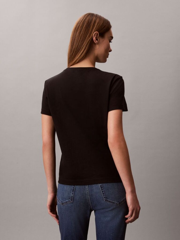 Negru Tricou Cu Monograma  Femei