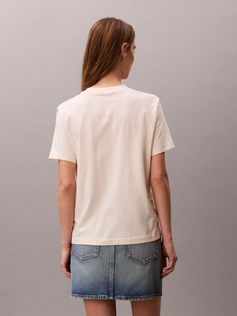 Alb Tricou Cu Logo Monograma  Femei