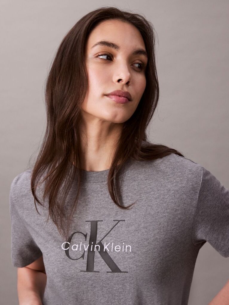 Gri Tricou Cu Logo Monograma  Femei