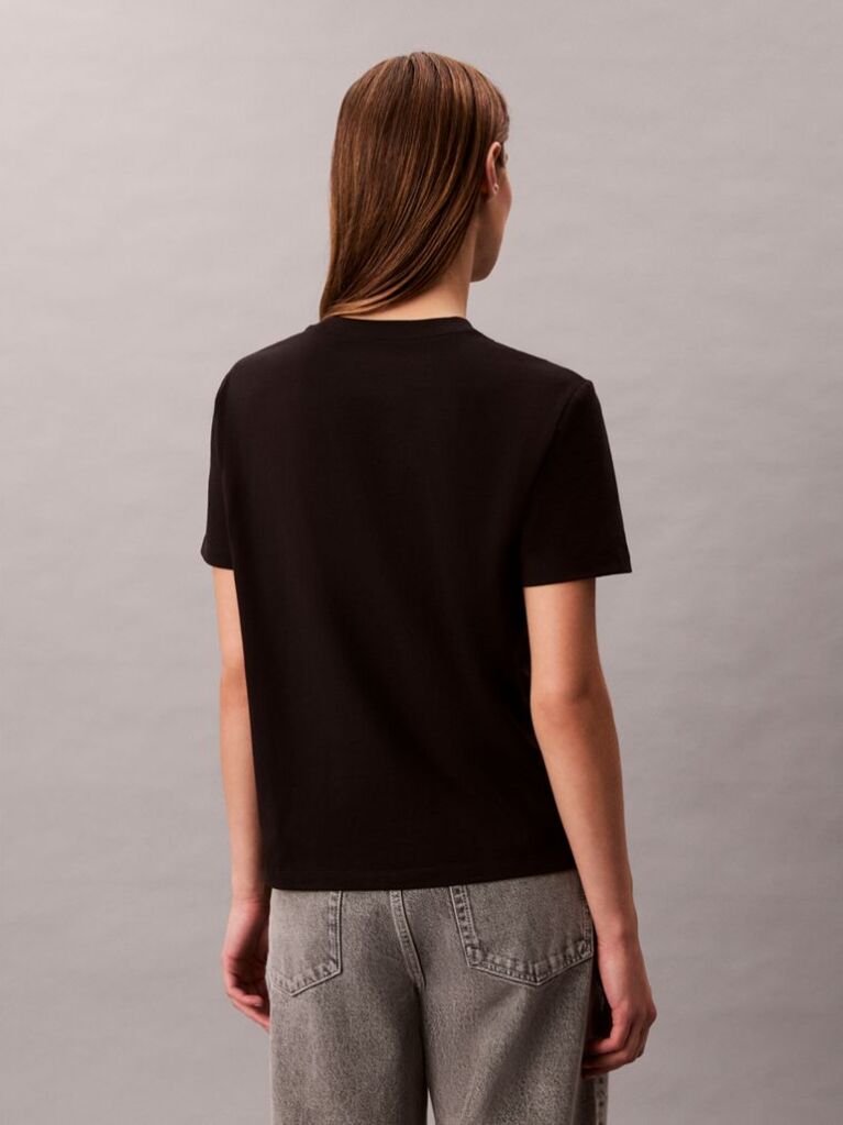 Negru Tricou Cu Logo Monograma  Femei