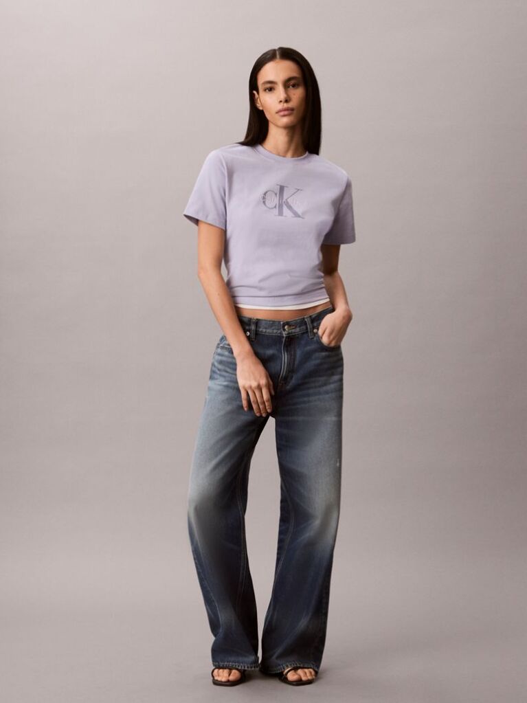 Mov Tricou Cu Logo Monograma  Femei