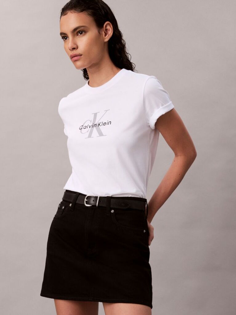 Alb Tricou Cu Logo Monograma  Femei