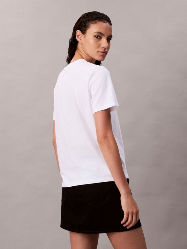 Alb Tricou Cu Logo Monograma  Femei