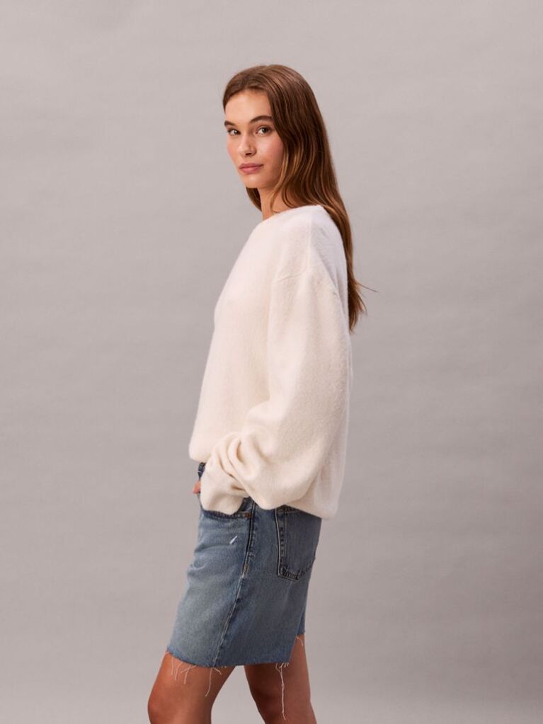 Bej Pantaloni Scurti Din Denim Stil 90s Cu Logo  Femei