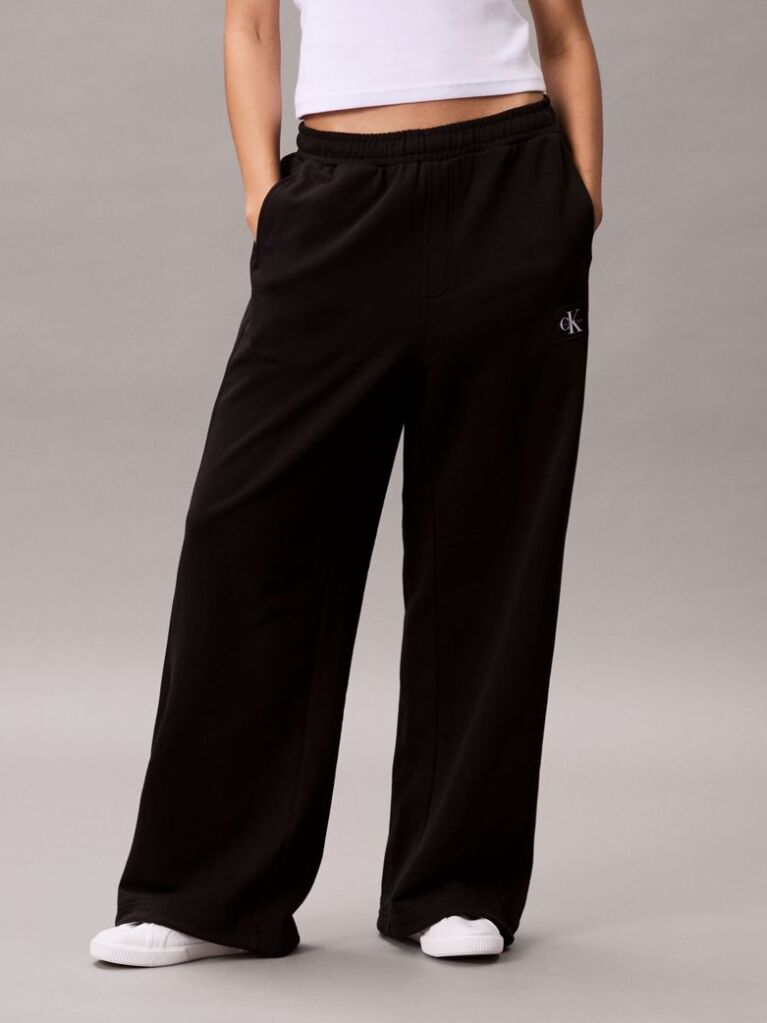 Negru Pantaloni Joggeri Din Bumbac Terry  Femei