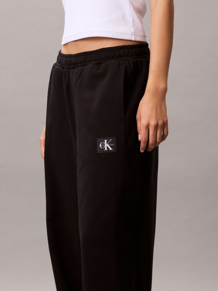 Negru Pantaloni Joggeri Din Bumbac Terry  Femei