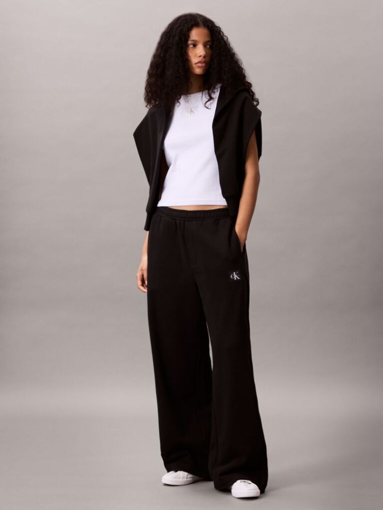 Negru Pantaloni Joggeri Din Bumbac Terry  Femei