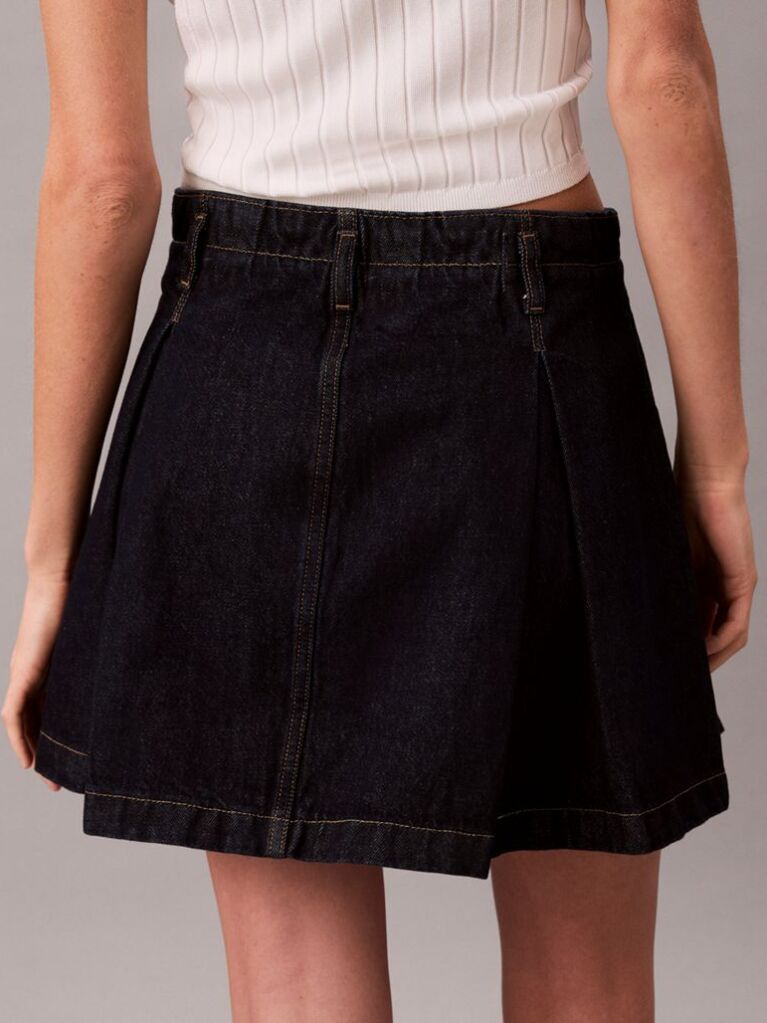 Denim Pleated Denim Skirt  Women