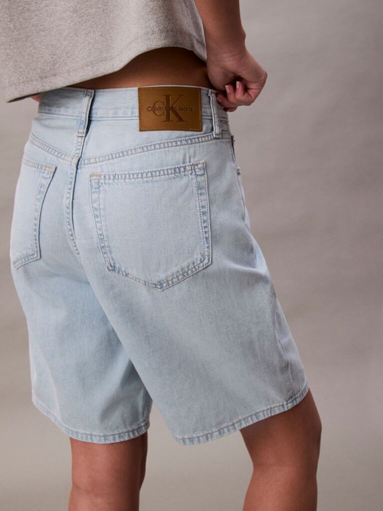 Denim Pantaloni Scurti Bermuda Relaxati Din Amestec De In  Femei