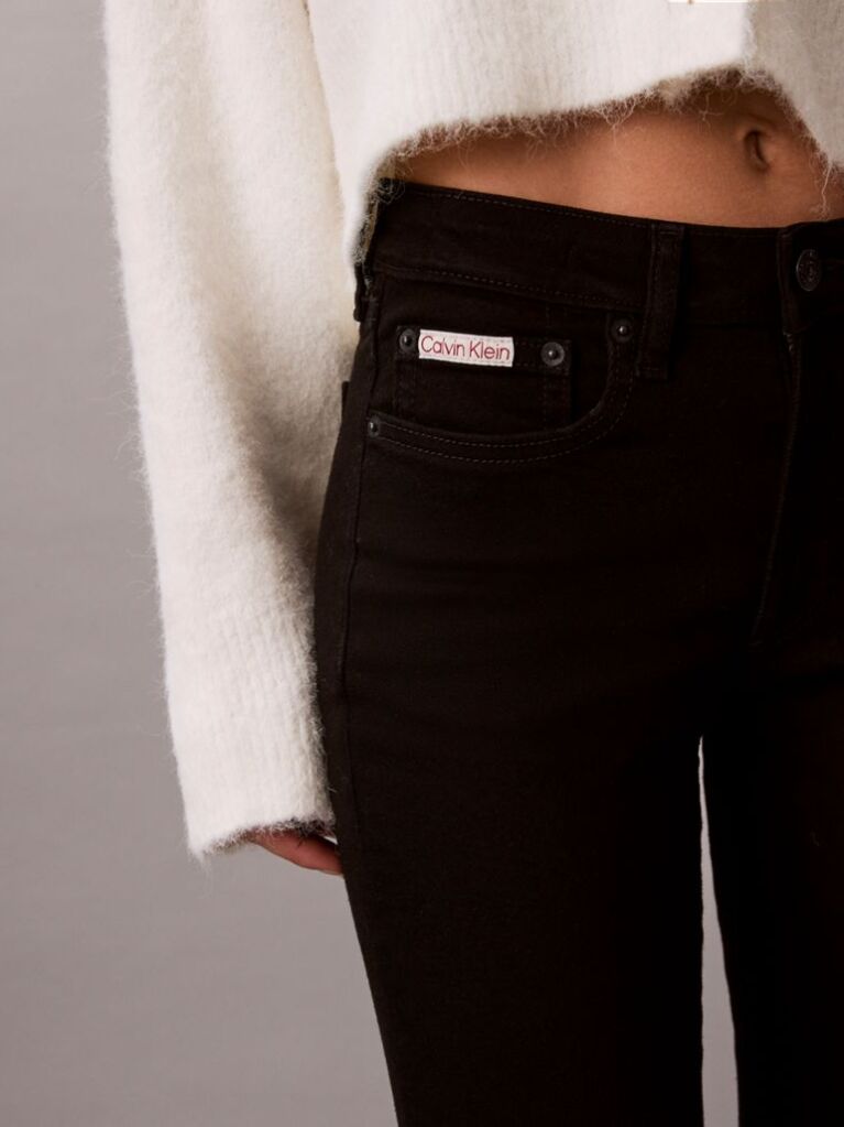 Negru Blugi Skinny Cu Talie Medie  Femei
