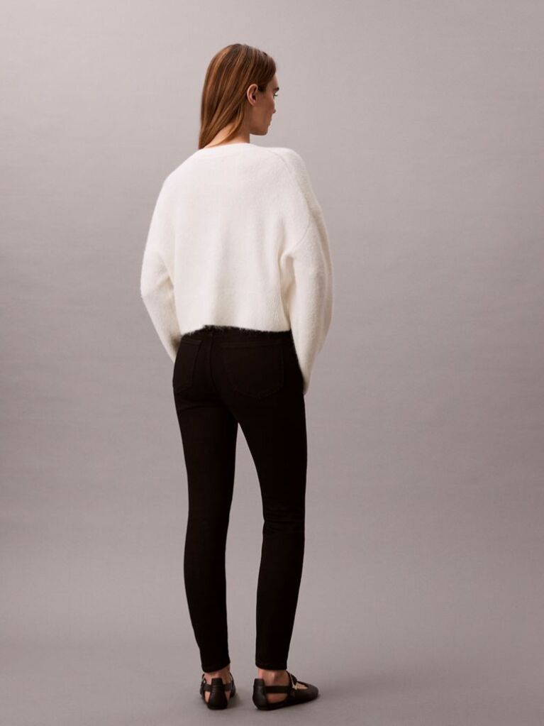 Negru Blugi Skinny Cu Talie Medie  Femei