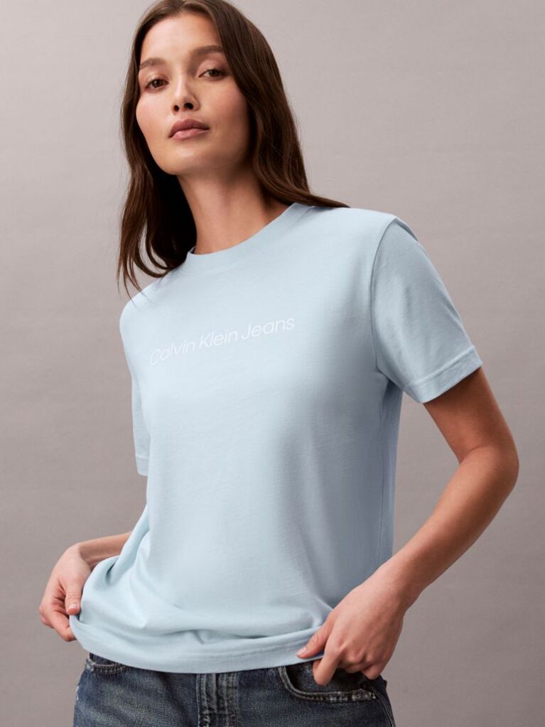 Albastru Tricou Cu Maneca Scurta  Femei