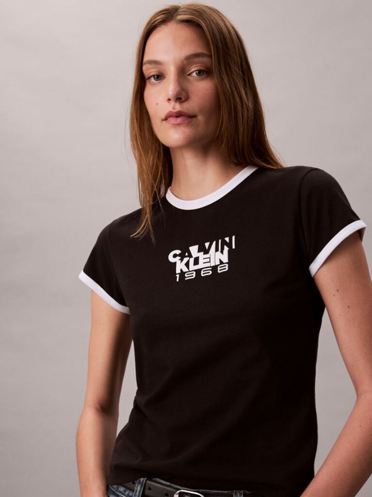 Negru Tricou Cu Grafic Logo 1968  Femei