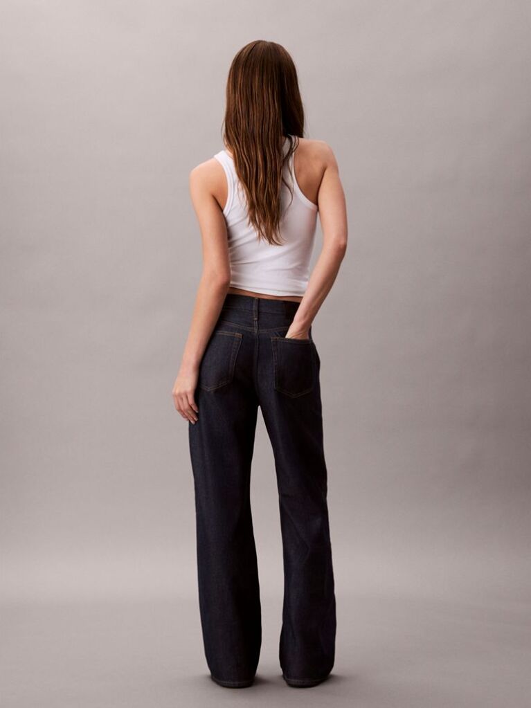 Denim Blugi Relaxati Cu Talie Ultra Inalta  Femei