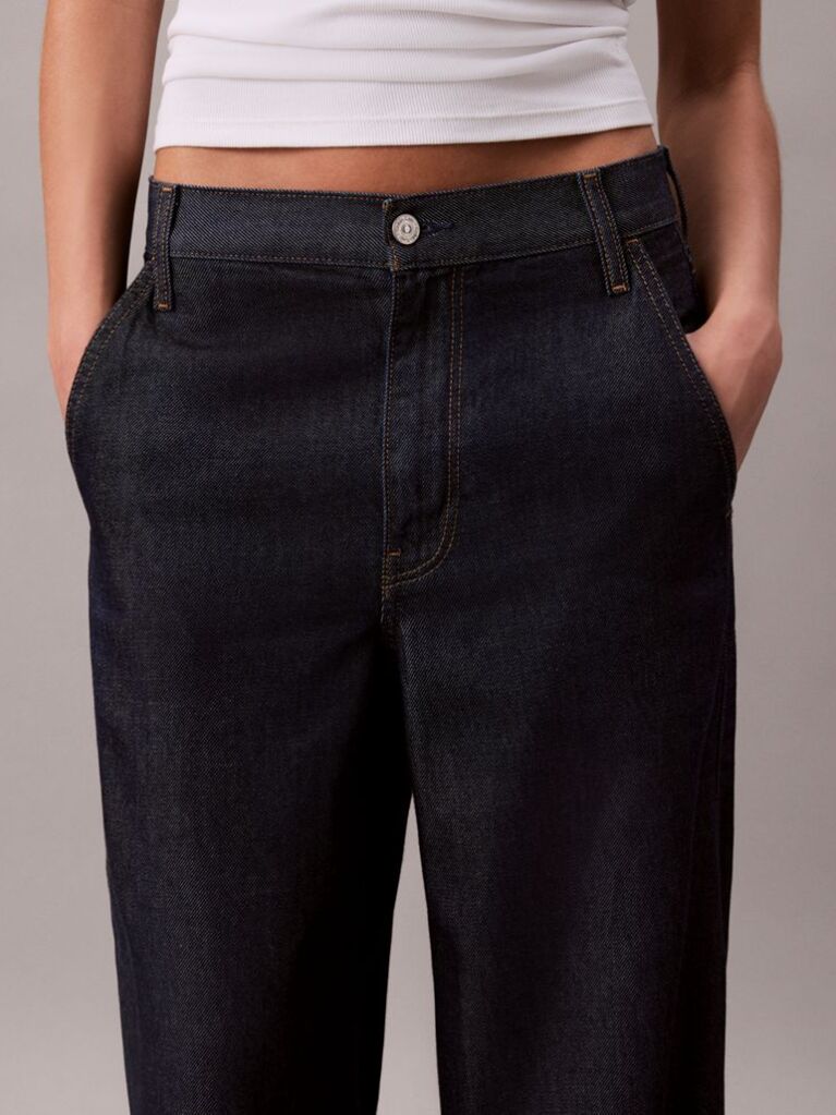 Denim Blugi Relaxati Cu Talie Ultra Inalta  Femei