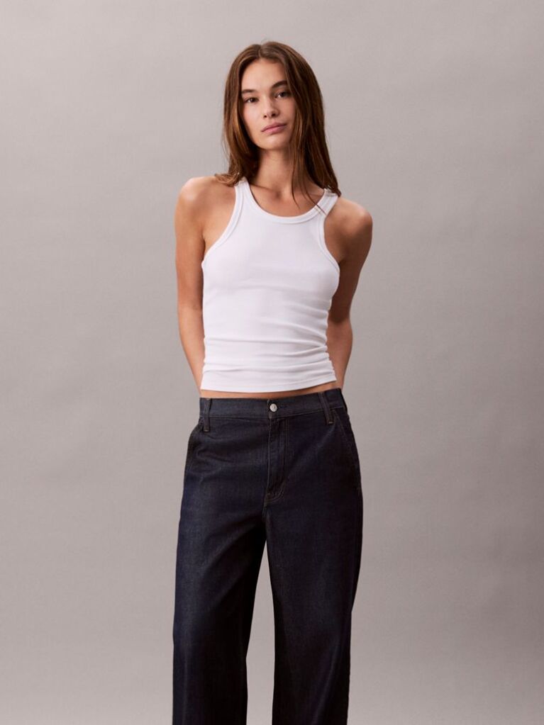 Denim Blugi Relaxati Cu Talie Ultra Inalta  Femei