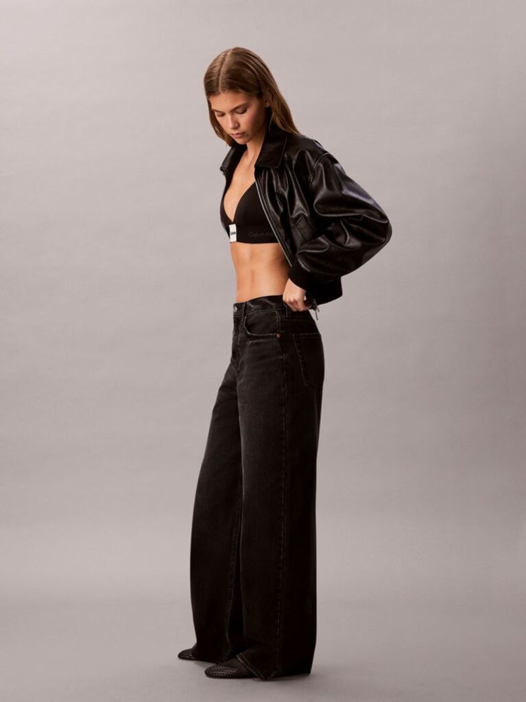 Negru Blugi Cu Croiala Wide Leg  Femei