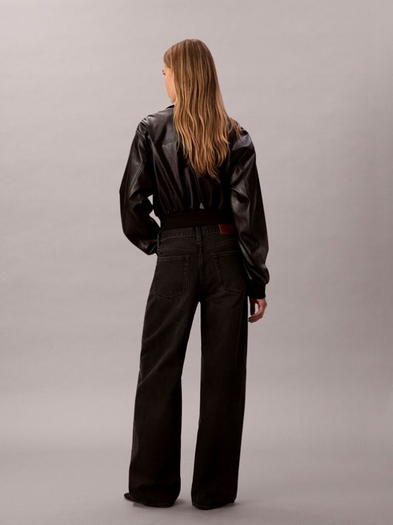 Negru Blugi Cu Croiala Wide Leg  Femei