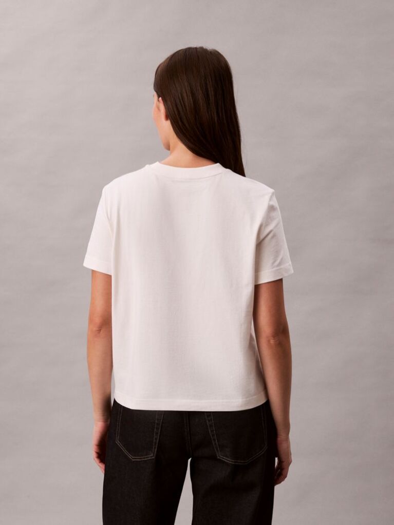 Alb Tricou Slim Cu Logo Grafic  Femei