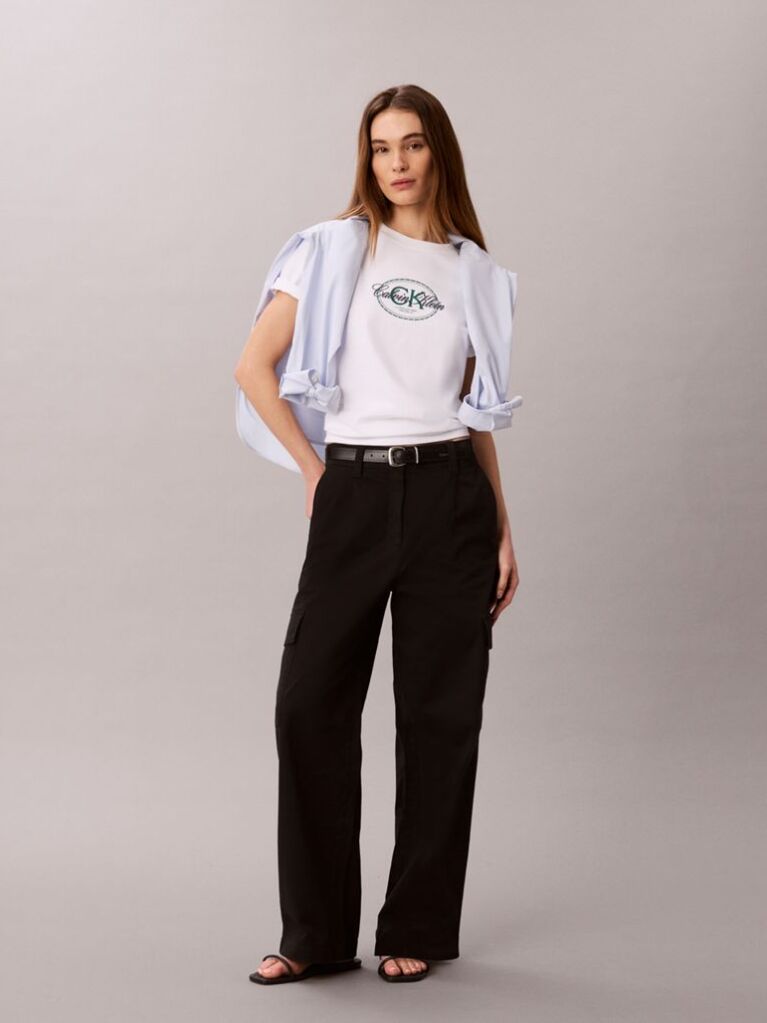 Black Relaxed Cotton Twill Cargo Pants  Women