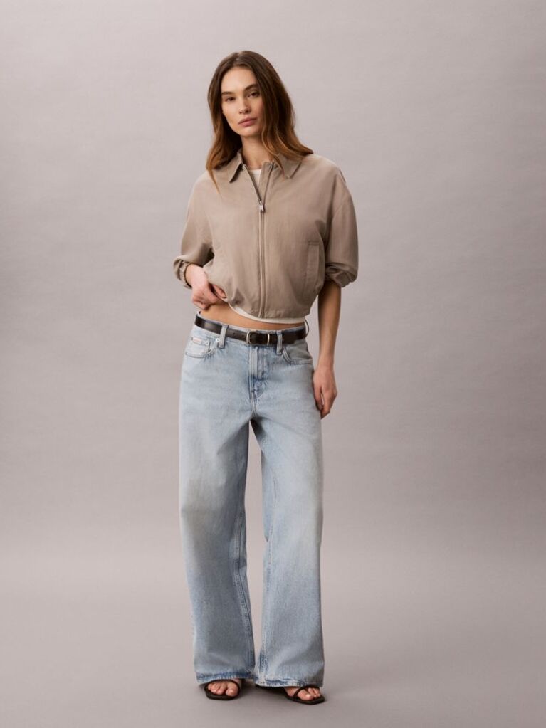 Denim Blugi Largi Cu Talie Joasa  Femei