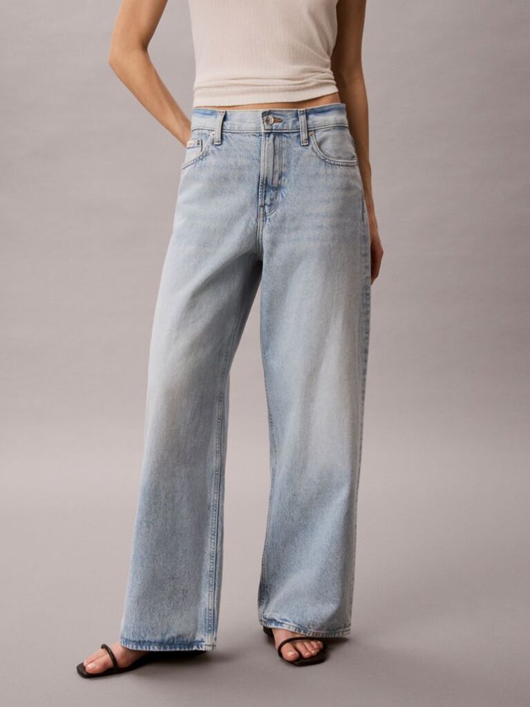 Denim Blugi Largi Cu Talie Joasa  Femei