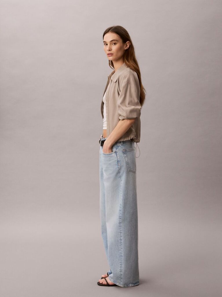 Denim Blugi Largi Cu Talie Joasa  Femei