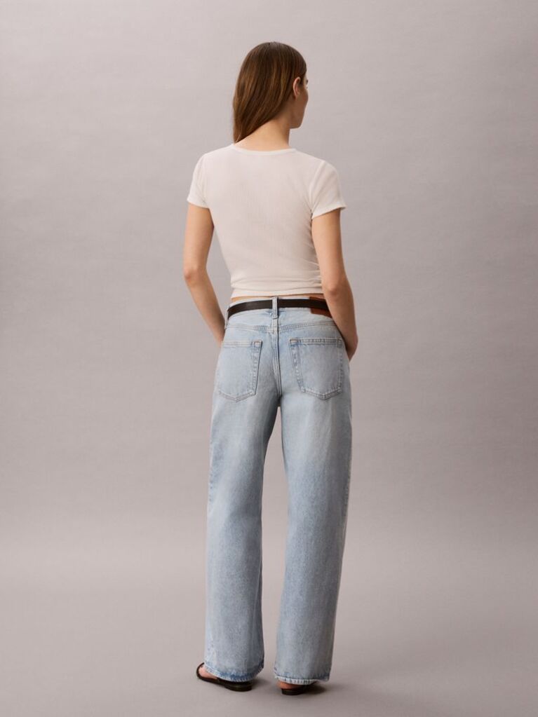 Denim Blugi Largi Cu Talie Joasa  Femei