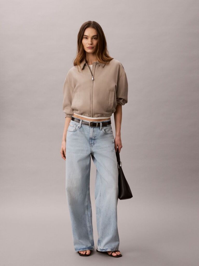 Denim Blugi Largi Cu Talie Joasa  Femei