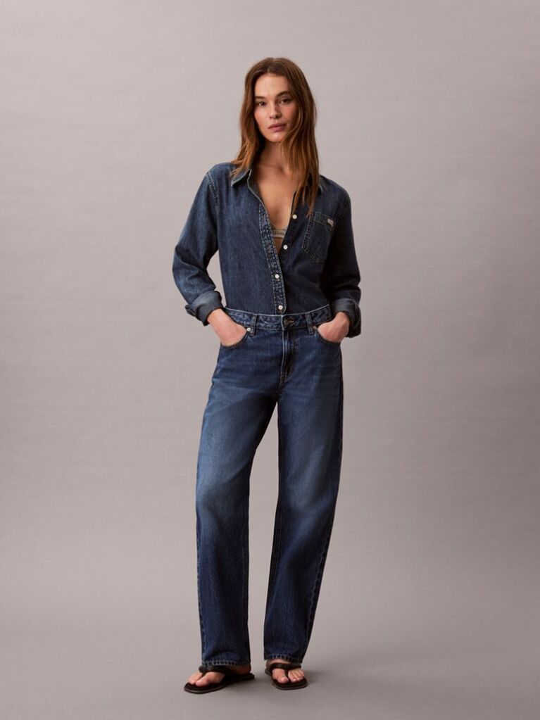 Denim Blugi Cu Croiala Dreapta Stil Anii ’90  Femei