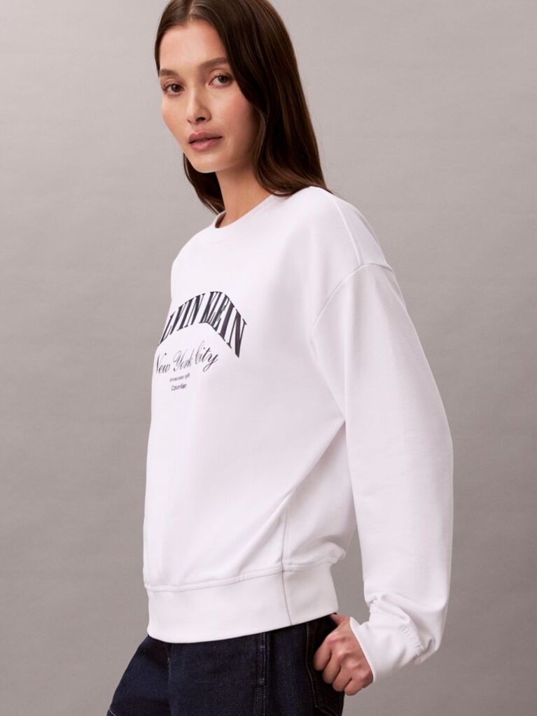 Alb Hanorac Cu Logo Varsity  Femei