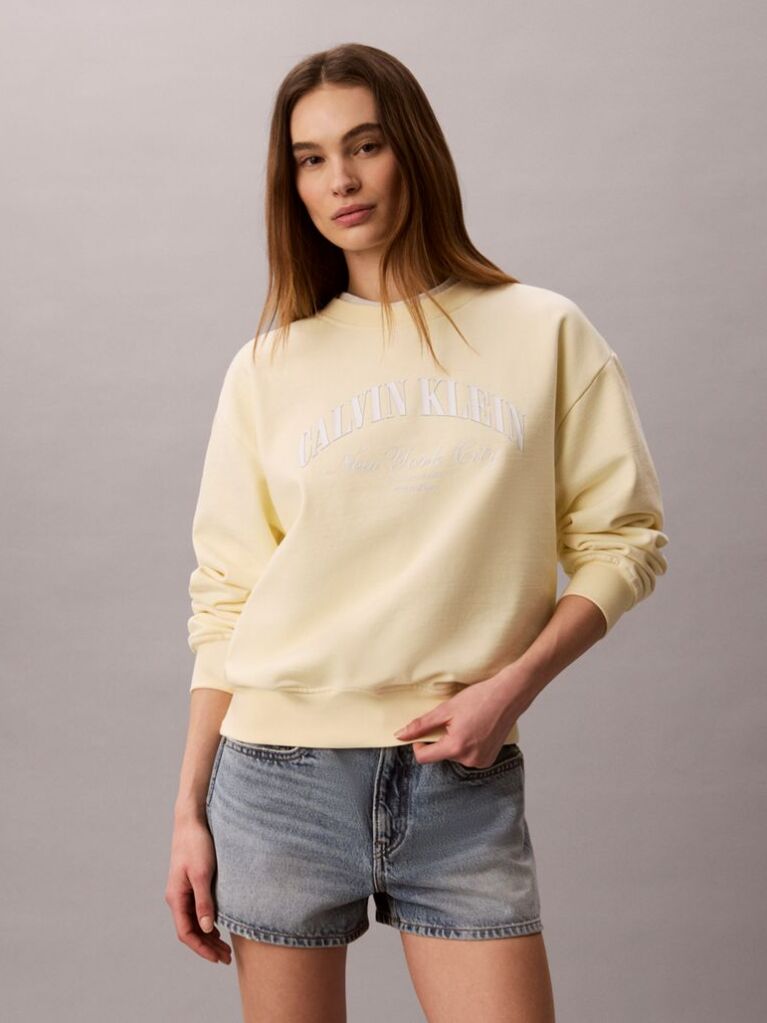 Yellow Varsity Logo Sweatshirt  Women