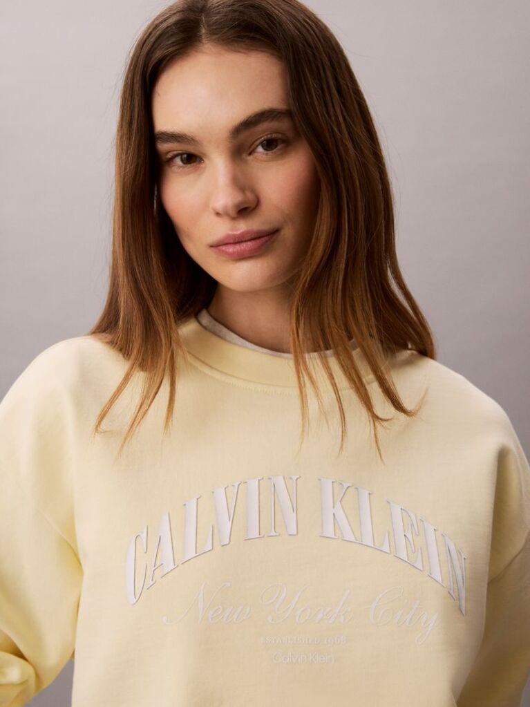 Yellow Varsity Logo Sweatshirt  Women