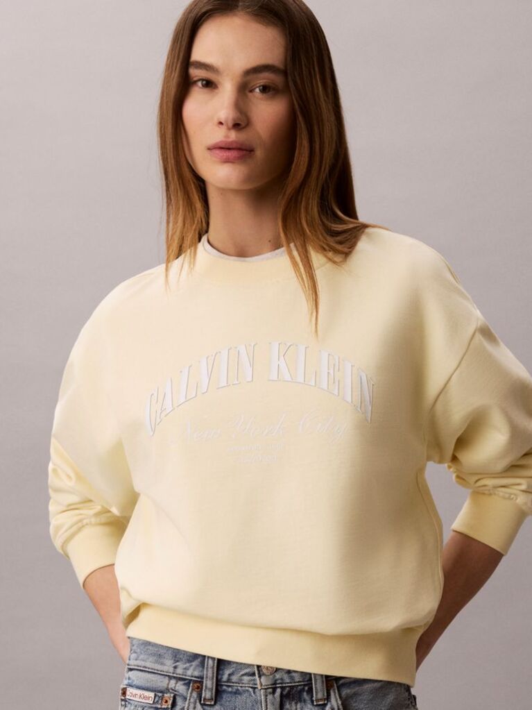Yellow Varsity Logo Sweatshirt  Women